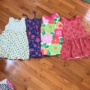 Girls 5/6T lot 4 spring dresses tea Gymboree